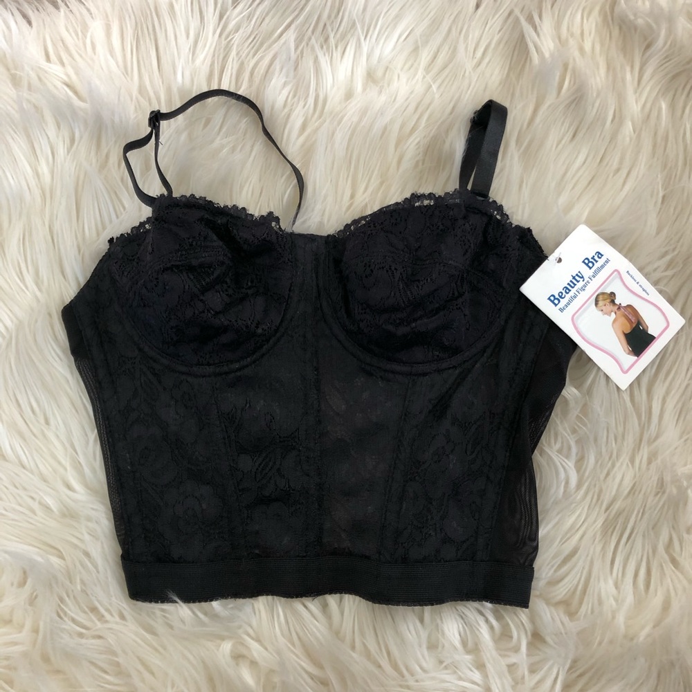 NWT Black Lace Bustier Size 32C